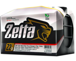 Bateria Zetta Free sem manutenção. Produto de primeira linha (fabricação Moura), com sistema de DropColector (circulação de água e gases dentro da bateria sem eliminação pelos respiros).